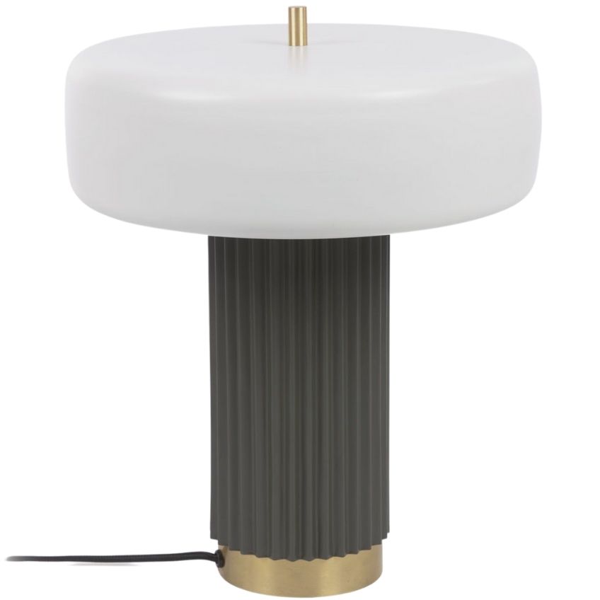 Bílo zelená kovová stolní lampa Kave Home Serenella