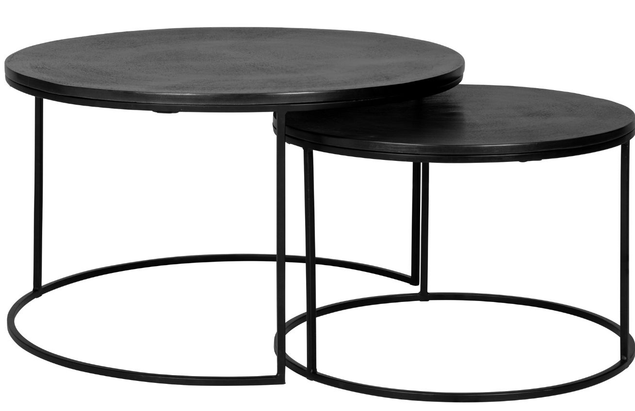 Richmond Kovový set konferenčních stolků Bolder 60/80 cm