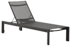 Tmavě šedé hliníkové zahradní lehátko Kave Home Canutells