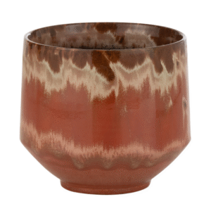 Hnědý keramický květináč J-line Alone 16 cm