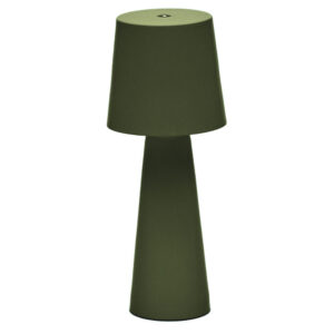 Zelená kovová zahradní stolní LED lampa Kave Home Arenys S