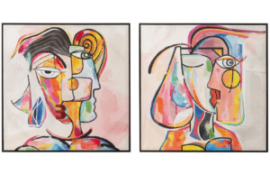 Set dvou abstraktních obrazů J-line Jawant 80 cm