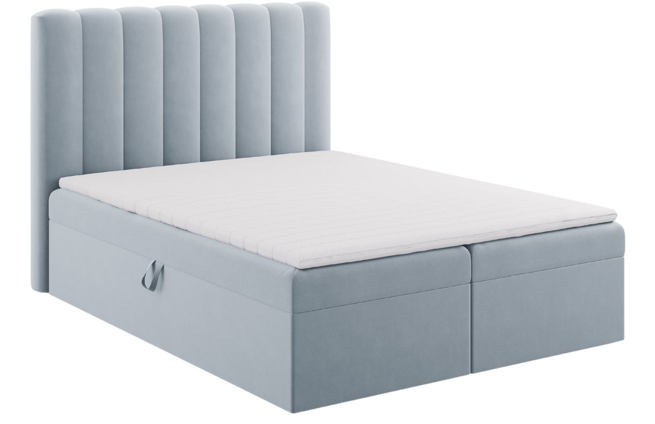 Micadoni Sametová boxspring postel Kelp 160 x 200 cm