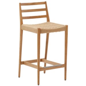 Kave Home Dubová barová židle Analy 70 cm s výpletem