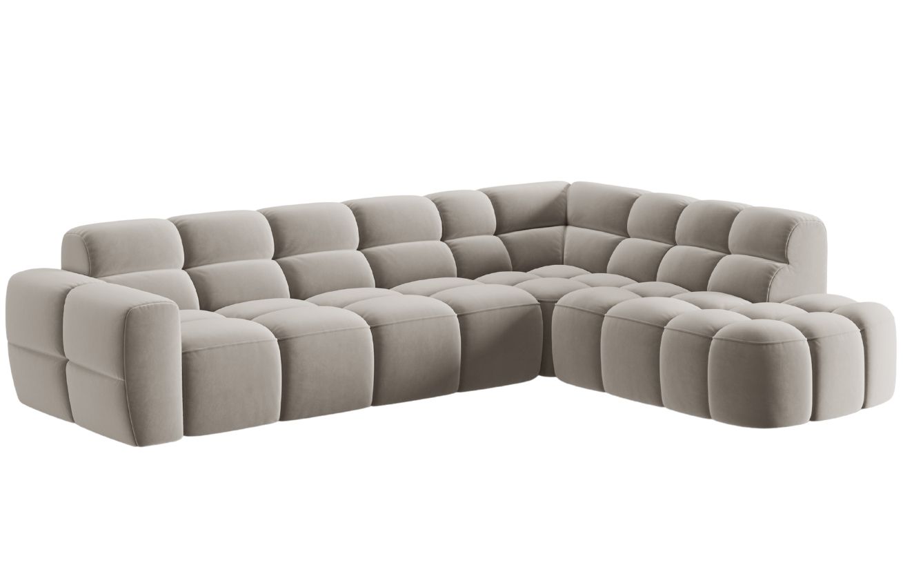 Micadoni Sametová rohová pohovka Lisa 293 cm