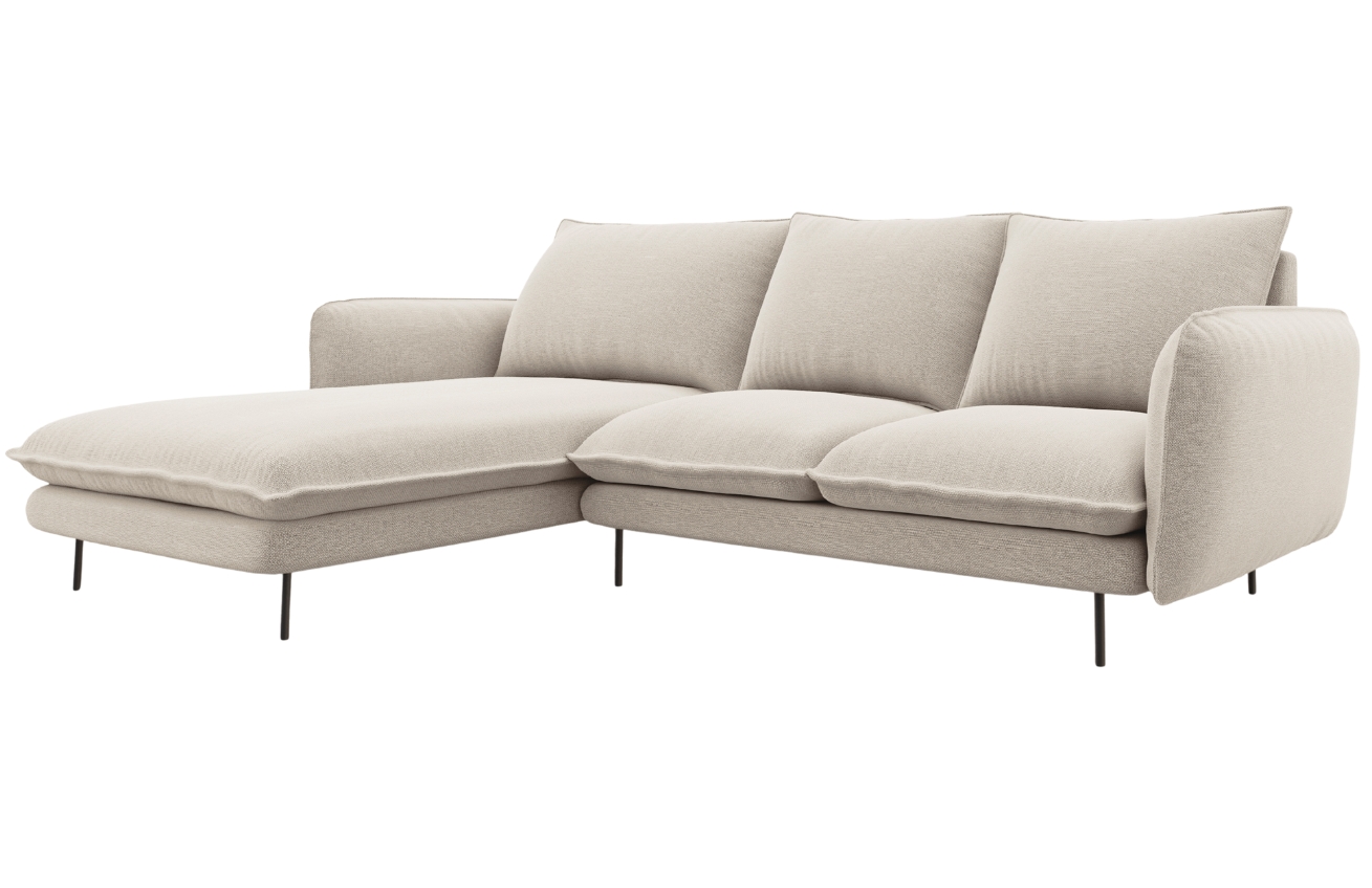 Cosmopolitan Design Světle béžová čalouněná rohová pohovka Vienna 225 cm