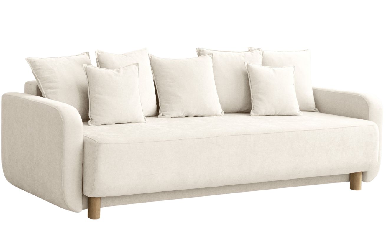 Micadoni Světle béžová rozkládací pohovka Elen 231 cm