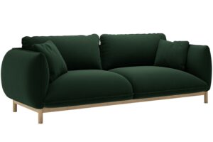 Micadoni Lahvově zelená sametová trojmístná pohovka Ada 208 cm