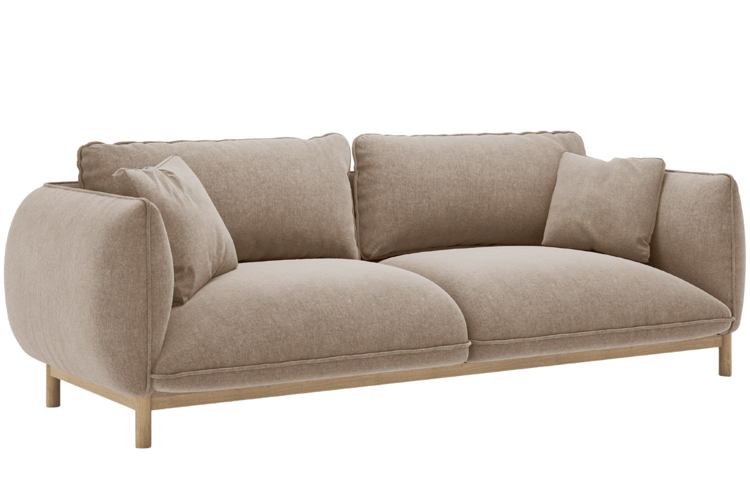 Micadoni Tmavě béžová trojmístná pohovka Ada 208 cm