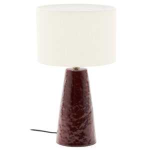 Vínově červená keramická stolní lampa Kave Home Drava