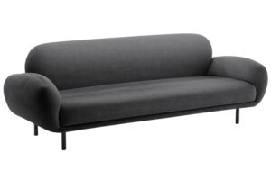 Micadoni Tmavě šedá bouclé trojmístná pohovka Poppy 208 cm