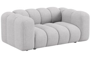 Micadoni Světle šedá bouclé dvoumístná pohovka Lupine 170 cm