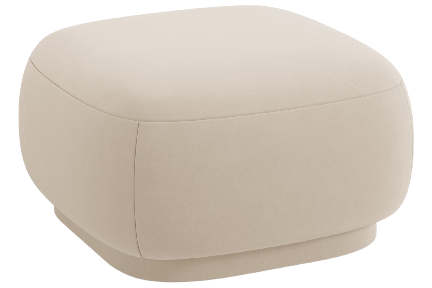 Cosmopolitan Design Béžová sametová podnožka Camden 65 x 65 cm