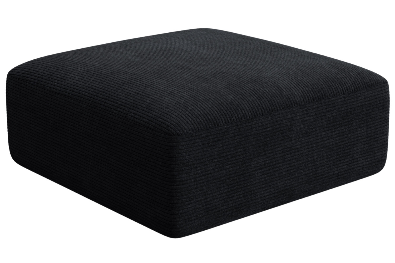 Cosmopolitan Design Černá manšestrová podnožka Campi 90 x 90 cm