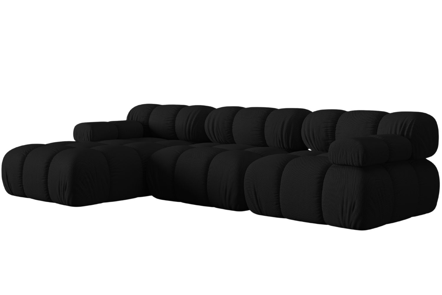 Micadoni Černá rohová pohovka Bellis 282 cm