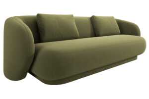 Cosmopolitan Design Zelená sametová trojmístná pohovka Camden 204 cm