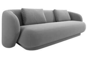 Cosmopolitan Design Světle šedá sametová trojmístná pohovka Camden 204 cm