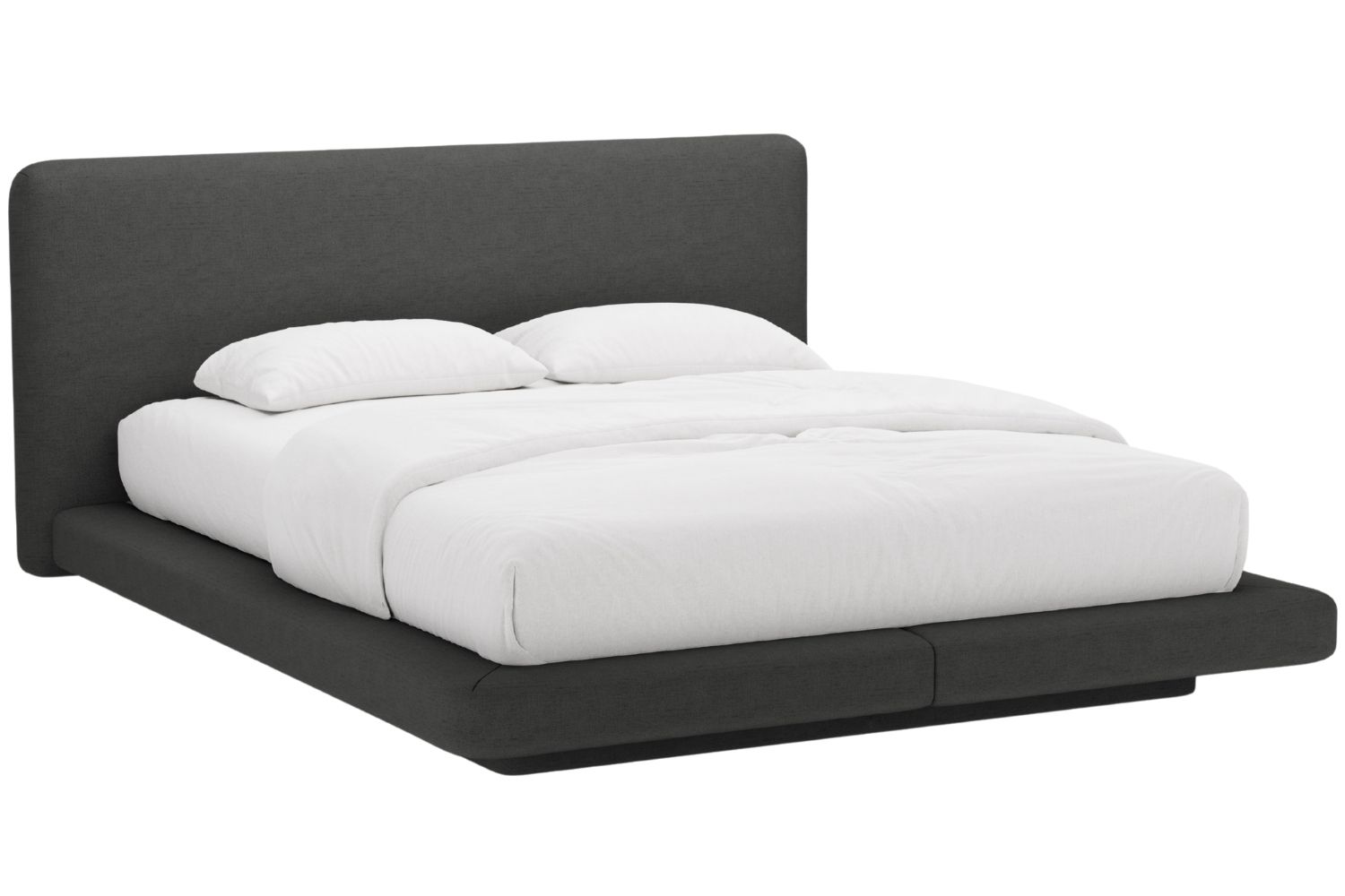 Micadoni Tmavě šedá dvoulůžková postel Linea 200 x 200 cm