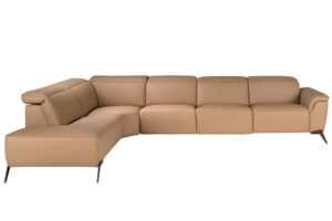 Angel Cerdá Světle hnědá kožená rohová pohovka No. 6281