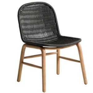 Kave Home Šedá dřevěná vyplétaná zahradní židle Alipa