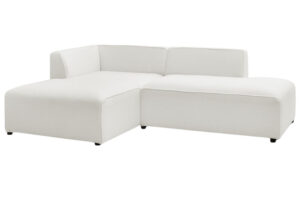 Bobochic Paris Bílá bouclé rohová pohovka Megeve 250 cm