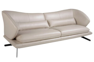 Angel Cerdá Béžovošedá kožená trojmístná pohovka No. 6146