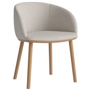 Bolia Béžová bouclé jídelní židle Join s dubovou podnoží