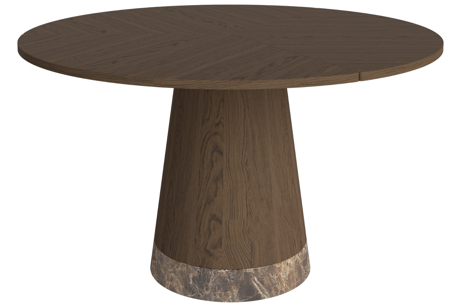 Bolia Tmavý dubový jídelní stůl Piro 125 cm s hnědou mramorovou podnoží