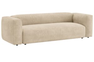 Micadoni Světle béžová sametová rozkládací pohovka Martina 264 cm