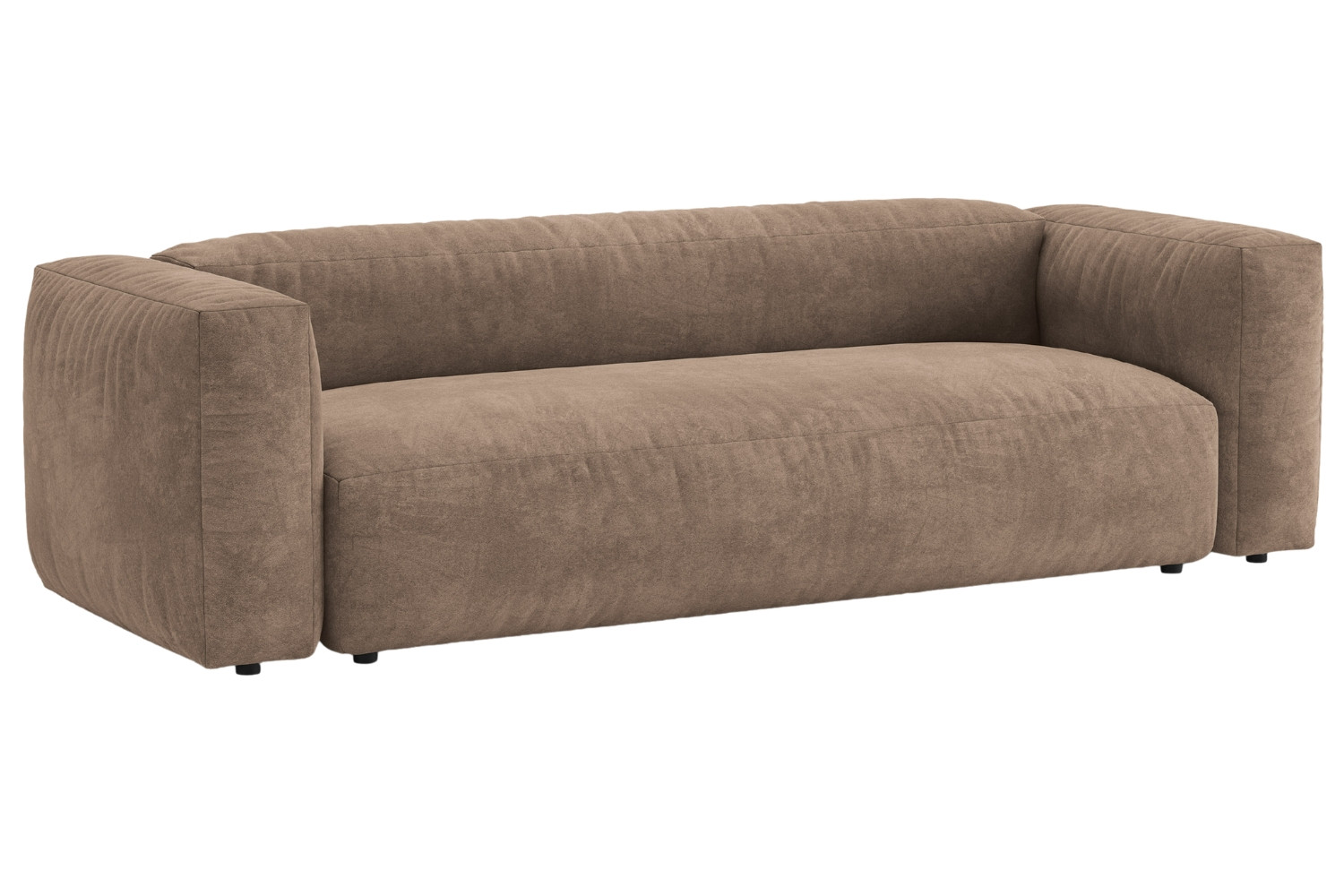 Micadoni Tmavě béžová sametová rozkládací pohovka Martina 264 cm