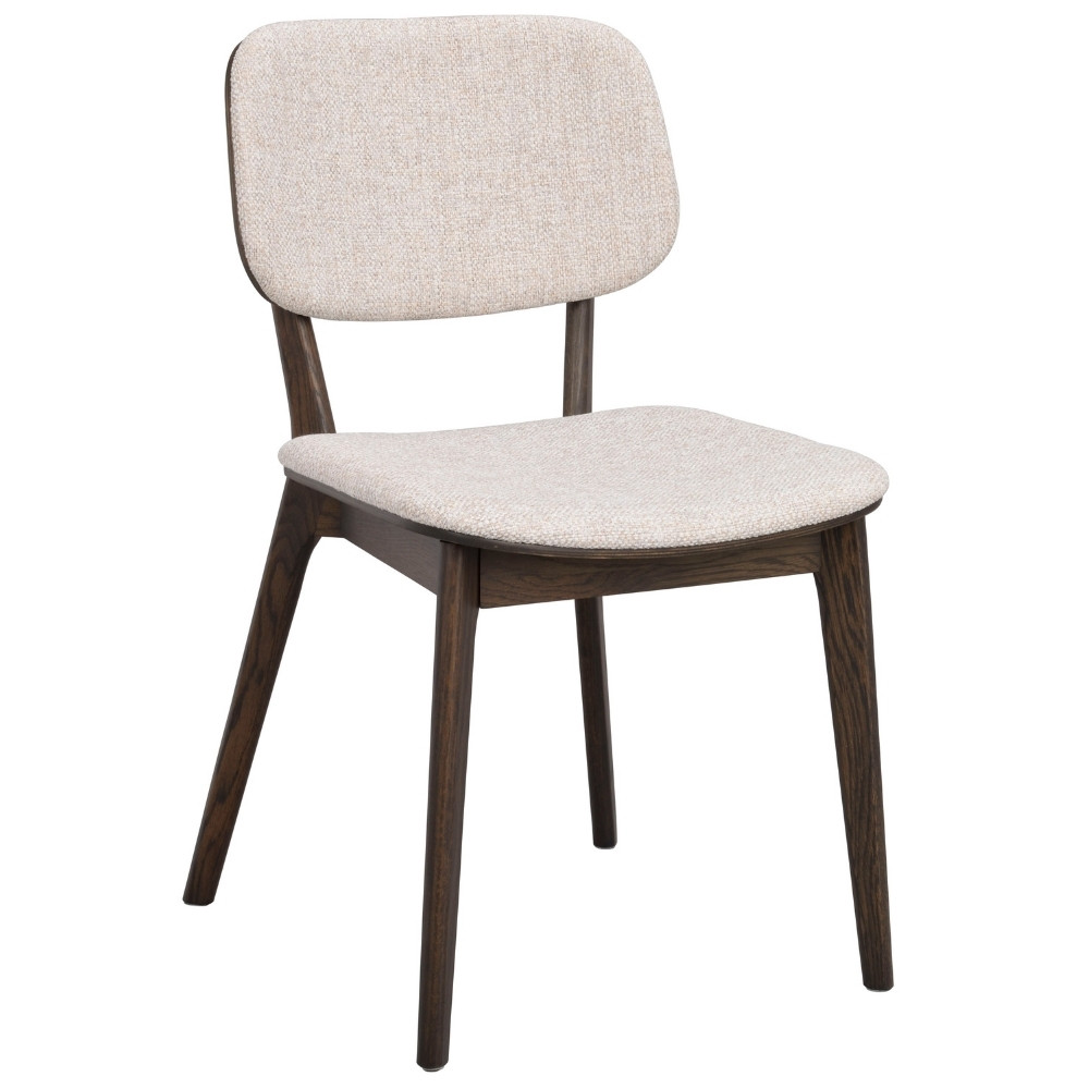 Rowico Světle béžová čalouněná jídelní židle BARRETT s hnědou podnoží