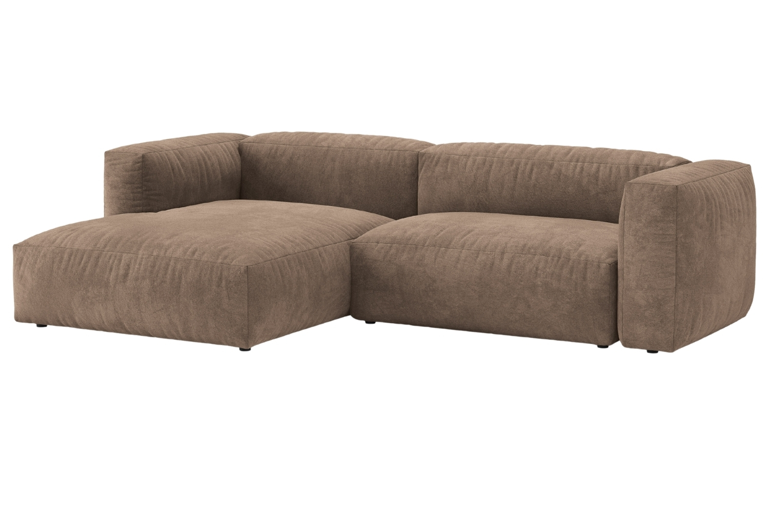 Micadoni Tmavě béžová sametová rozkládací pohovka Martina 280 cm