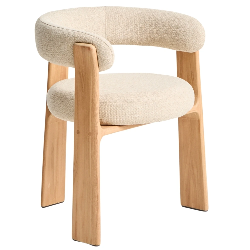 Kave Home Béžová dřevěná zahradní židle Granite