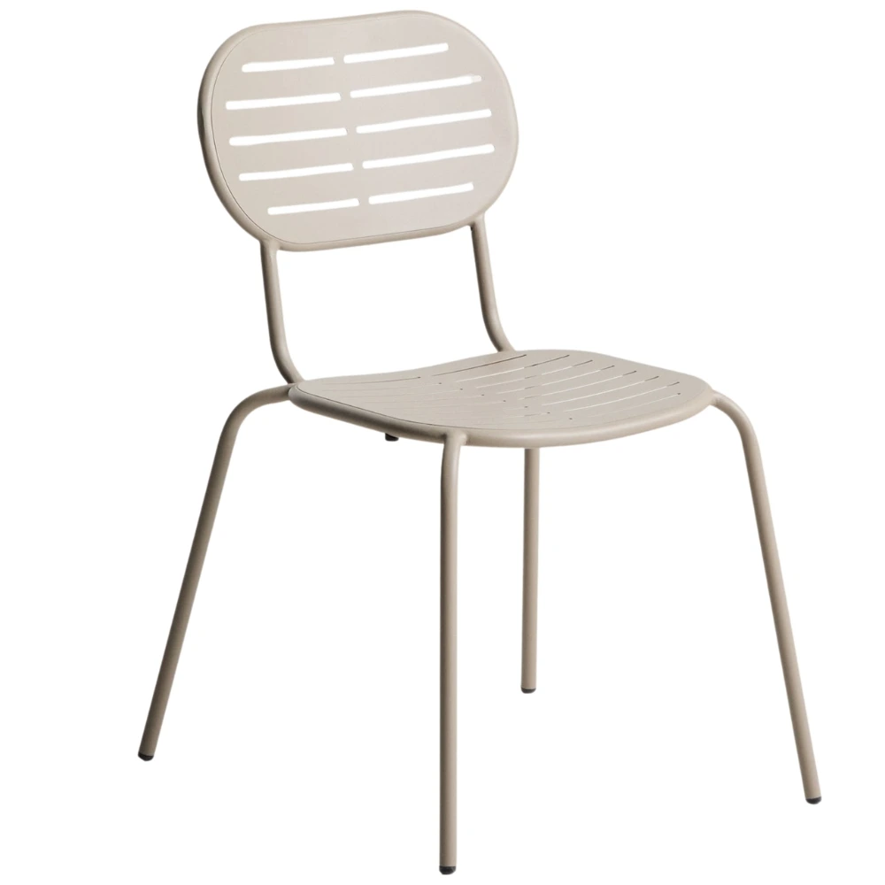 Kave Home Béžová kovová zahradní židle Brai