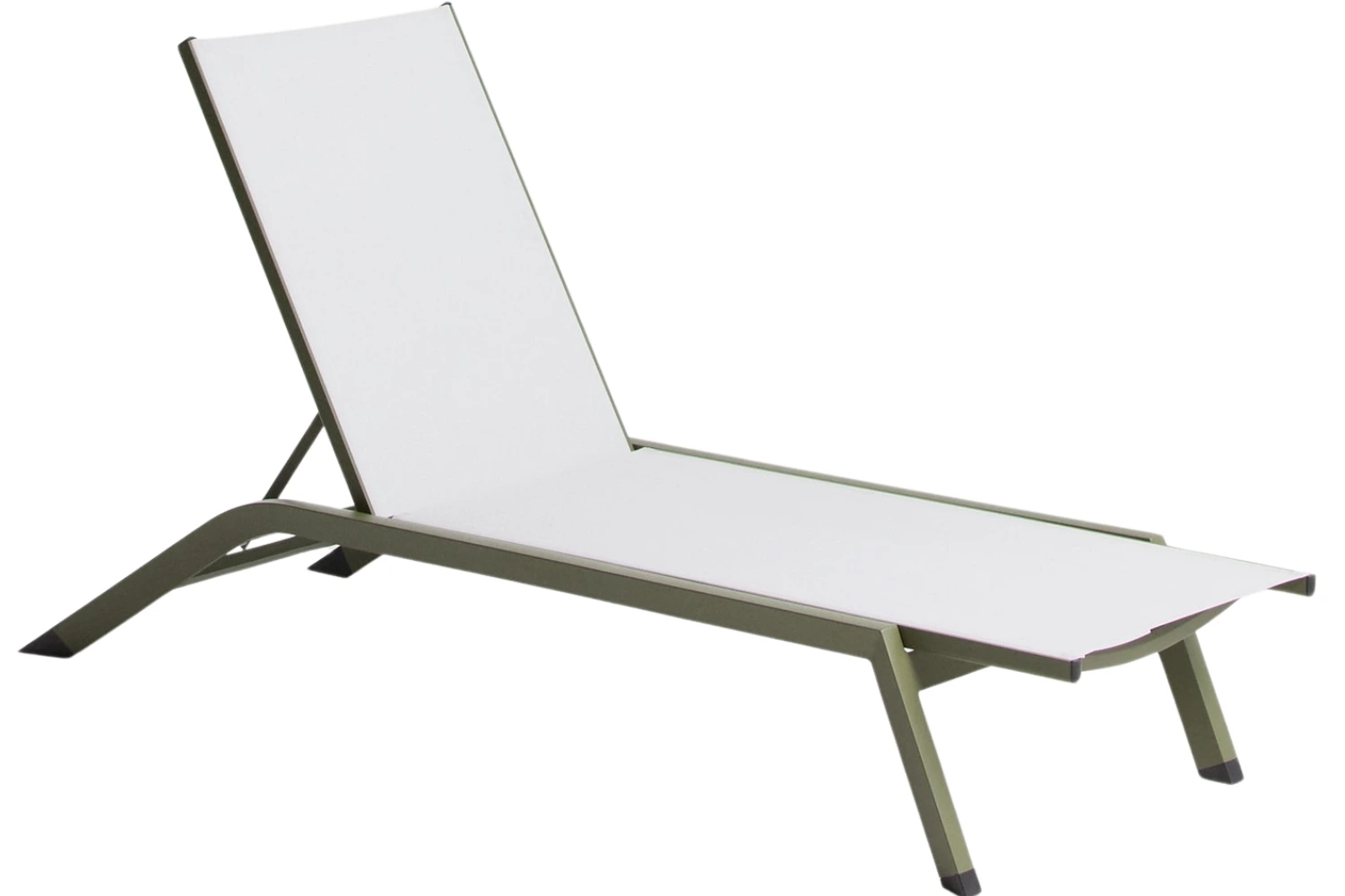 Kave Home Zeleno-bílé hliníkové zahradní lehátko Capraia