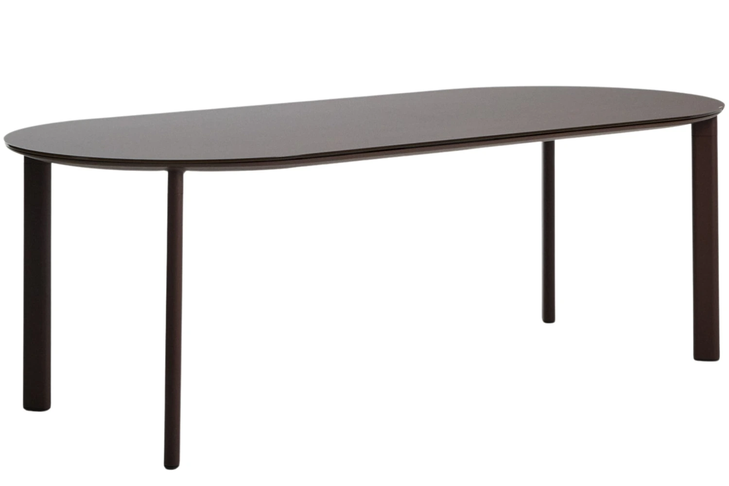 Kave Home Hnědý zahradní stůl Erice 230 x 100 cm se skleněnou deskou