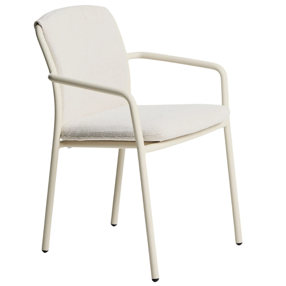 Kave Home Krémová hliníková zahradní židle Linosa s polštářem