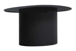 Kave Home Černý skleněný konferenční stolek Olir 82 x 74 cm