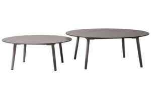 Micadoni Set dvou černých zahradních stolků Salada 65/80 cm