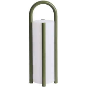 Kave Home Zelená přenosná zahradní LED lampa Leros 48 cm