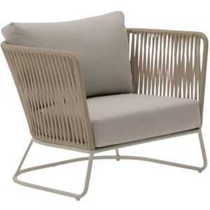 Kave Home Béžové kovové zahradní křeslo Saconca