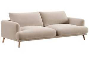 Micadoni Béžová sametová trojmístná pohovka Naomi 200 cm