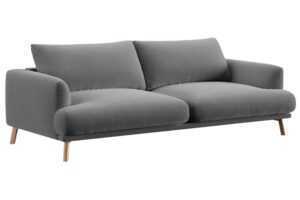 Micadoni Šedá sametová trojmístná pohovka Naomi 200 cm