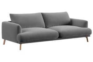 Micadoni Šedá sametová trojmístná pohovka Naomi 200 cm