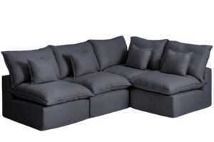 Kave Home Tmavě šedá rohová pohovka Anarela 287 cm s odnímatelným potahem