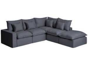 Kave Home Tmavě šedá rohová pohovka Anarela 307 cm s odnímatelným potahem