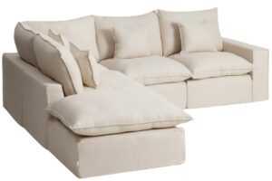 Kave Home Béžová rohová pohovka Anarela 307 cm s odnímatelným potahem