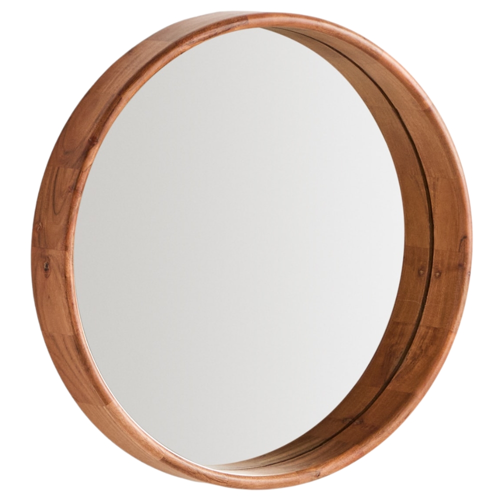 Kave Home Dřevěné závěsné zrcadlo Berale Ø 50 cm