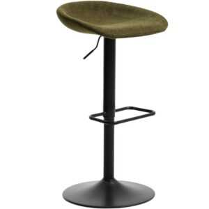 Kave Home Zeleno-černá čalouněná barová židle Danua 58-82 cm