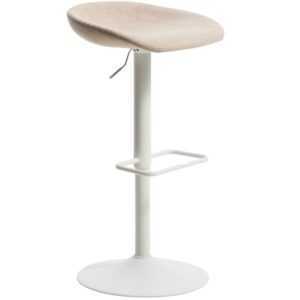 Kave Home Béžovo-bílá čalouněná barová židle Danua 58-82 cm